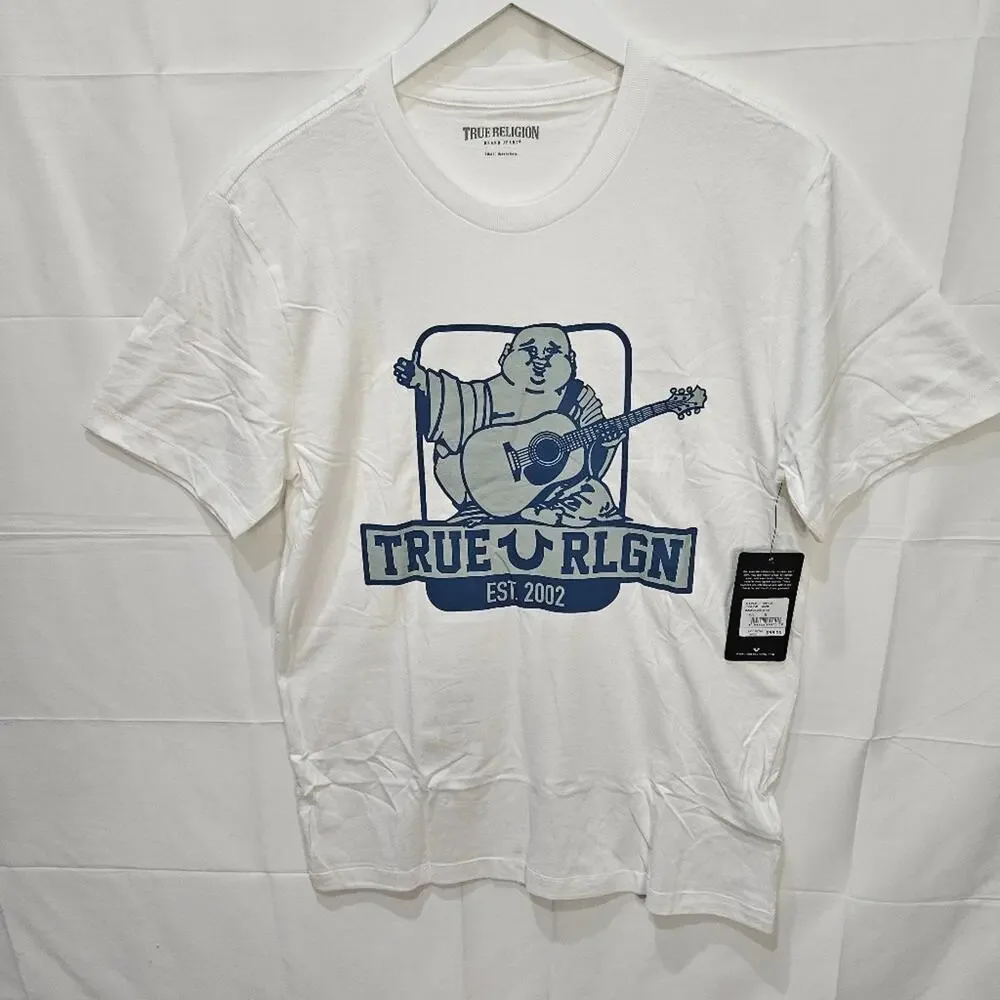 True Religion Shirt White Buddha Logo Small